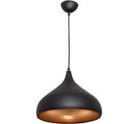 BEL AIR HOME - Lámpara colgante Bonn - estilo vintage - negro y oro - ajustable y ligera - portalámparas E27 para salones, comedores y bares (32 CM)