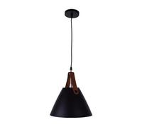 BEL AIR HOME - Lámpara Colgante RHIN - 1xE-27 (Bombilla no Incluida) - Diámetro 25 cm de Metal - Altura Ajustable - Estilo Vintage - para Salón, Comedor y Bar (NEGRO)