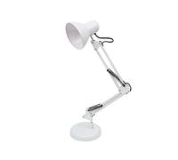 BEL AIR HOME | Lámpara de escritorio ANTIGONA, blanco, metal | Brazo articulado, altura regulable 34-67CM, interruptor de alternancia | Portalámparas E27, estilo vintage retro, para estudio y lectura