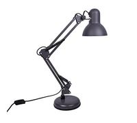 BEL AIR HOME - Lámpara de Escritorio LED Articulada Flexo Antigona | Diseño Vintage Retro | Altura Ajustable 34-67 cm | Metal Resistente | Ideal para Oficina y Hogar, (GRIS MATE)