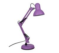 BEL AIR HOME - Lámpara de Escritorio LED Articulada Flexo Antigona | Diseño Vintage Retro | Altura Ajustable 34-67 cm | Metal Resistente | Ideal para Oficina y Hogar, (MORADO MATE)