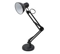 BEL AIR HOME Lámpara de Escritorio LED Vintage Retro Articulada Negro | 1xE27 (BOMBILLA NO INCLUIDA) - Brazo articulado, altura regulable hasta 55CM, interruptor ON/OFF, para estudio y lectura