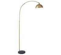 BEL AIR HOME - Lámpara de Pie AMALFI - Metal Altura 179 cm Base de Mármol Negro Altura Regulable Orientable Bombilla E27 Luz Ambiente para Salón y Dormitorio (ORO)