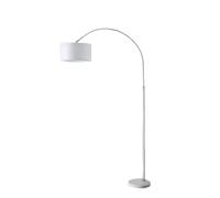 BEL AIR HOME | Lámpara de pie CAPRI | Altura regulable hasta 126cm, Cromo/Blanco, metal lacado | Cabezal orientable, flexo alto, compatible E27 | Iluminación adaptable para lectura y salón