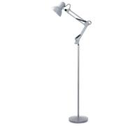 BEL AIR HOME - Lámpara de Pie con brazo articulado ANTIGONA, diseño vintage retro 1xE27 (BOMBILLA NO INCLUIDA) (PLATA)