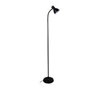 BEL AIR HOME - Lámpara de Pie de Salón Argos Negro 155 cm - Luz Regulable E-27 en Metal y Madera para Decoración Nórdica y Lectura de Muebles de Hogar (NEGRO)