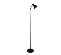 BEL AIR HOME - Lámpara de Pie de Salón Argos Negro 155 cm - Luz Regulable E-27 en Metal y Madera para Decoración Nórdica y Lectura de Muebles de Hogar (NEGRO)