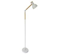 BEL AIR HOME Lámpara de Pie TEACHER Blanco/Madera | Diseño Moderno Elegante, Ideal para Salón, Comedor, Oficina, Habitación, Altura 155 cm,1xE-27 (BOMBILLA NO INCLUIDA)