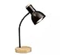 BEL AIR HOME | Lámpara flexo de escritorio ARGOS | 40 cm, negro, madera natural y metal | Cuello flexible, base antideslizante, cable con interruptor | Iluminación eficiente y elegante