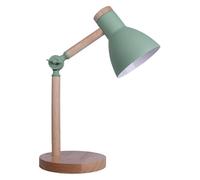 BEL AIR HOME - Lámpara Flexo de Escritorio TEACHER - 1xE-27 de Madera y Metal - Diseño Moderno y Elegante para Oficinas y Escritorios de Casa - Altura de 47cm (No Incluye Bombilla) (VERDE)
