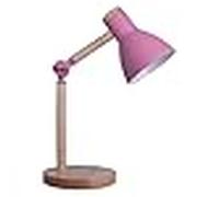 BEL AIR HOME - Lámpara Flexo de Escritorio TEACHER - 1xE-27 - Madera y Metal - Diseño Moderno y Elegante para Oficinas y Escritorios de Casa - Altura de 47cm (No Incluye Bombilla) (ROSA)