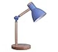 BEL AIR HOME - Lámpara Flexo de Escritorio TEACHER 1xE-27 - Madera y Metal - Diseño Moderno y Elegante para Oficinas y Escritorios de Casa - Altura de 47cm (No Incluye Bombilla) (AZUL)