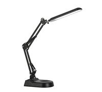 BEL AIR HOME Lámpara Flexo Led 10W Escritorio Articulable Bridge, 3 temperaturas de luz 3000-4000-6000K, metal negro, regulable, moderna, interruptor base, oficina, estudio