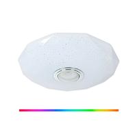 BEL AIR HOME Plafón LED TRITÓN 33CM con altavoz Bluetooth, luz RGB multicolor, control remoto y App ILINK, 18W, ajustable, techo moderno para dormitorio, salón, comedor