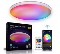 BEL AIR HOME - Lámpara Plafón RGB LED de 30W - Control de APP Compatible con Amazon Alexa y Google Assistant - Diámetro 30cm.