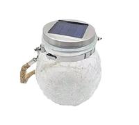 BEL AIR HOME Pack 2 Colgantes Solares de Cristal IP65, luz LED 3000K cálida, sensor automático, 30 LEDs, baterías incluidas, decoración exterior jardín, porche, terraza, camping, camper