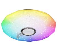 BEL AIR HOME Plafón LED TRITÓN 33CM con altavoz Bluetooth, luz RGB multicolor, control remoto y App ILINK, 18W, ajustable, techo moderno para dormitorio, salón, comedor
