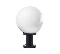 BEL AIR HOME Sobremuro Exterior AMBIENTE, bola policarbonato 25cm, portalámparas E27, aluminio negro, altura 37cm, lámpara jardín, resistente intemperie, LED