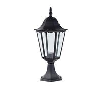 BEL AIR HOME Sobremuro Exterior LISA Negro, aluminio, altura 40 cm, portalámparas E27, para bombillas LED, resistente a la intemperie, jardín, terraza, patio