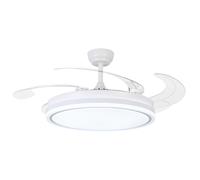 BEL AIR HOME - Ventilador de Techo ASGARD - Motor DC Silencioso - Aspas Desplegables 108CM - Luz LED 36W 3 Temperaturas - Mando a Distancia - Modo Invierno - Blanco (XL BLANCO)