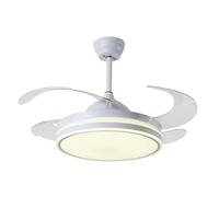 BEL AIR HOME - Ventilador de Techo ASGARD - Motor DC Silencioso - Aspas Desplegables 108CM - Luz LED 36W 3 Temperaturas - Mando a Distancia - Modo Invierno - Blanco (MAX BLANCO)