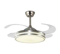 BEL AIR HOME Ventilador de Techo ASGARD Niquel | Motor DC Silencioso, Luz LED 36W 3 Temperaturas de Color, Aspas Retráctiles, Mando a Distancia, Modo Invierno, Diseño Moderno