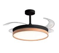 Bel Air Cosmos Ventilador de Techo con Luz y Mando a Distancia 72W 108cm Aspas Retráctiles Negro/Haya