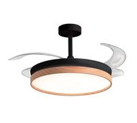 BEL AIR HOME - Ventilador de Techo Cosmos - Motor DC Silencioso - Aspas Desplegables - Luz LED 36W Ajustable 3000K-6500K - Control Remoto - Modo Invierno, Negro, Metal
