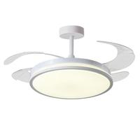 BEL AIR HOME - Ventilador de techo DUNE con Aspas Desplegables Luz Led 36W en 3 Temperaturas de Luz con Mando a Distancia -Motor DC Eficiente y Silencioso (BLANCO)