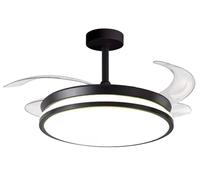 Ventilador de techo Shakespeare Dune Eco 72W 4 aspas retráctiles negro 108 cm
