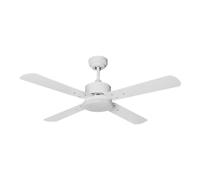 BEL AIR HOME Ventilador de techo KENIA blanco, motor DC silencioso, luz LED 20W 3 tonos, 4 aspas reversibles, control remoto, eficiencia energética, salón dormitorio