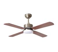 BEL AIR HOME - Ventilador de Techo KENIA - Motor DC Silencioso - Luz LED Integrada 20W - 6 Velocidades con Control Remoto - 4 Aspas Reversibles - Ventilador de Techo con Luz, Cerezo, Vidrio