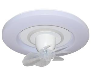 BEL AIR HOME Ventilador de techo plafón LED 80W RAKI MOVE, motor DC silencioso, 4 velocidades, mando a distancia, luz regulable, moderno, blanco, 50 cm, eficiencia F