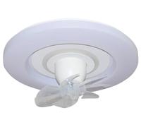 BEL AIR HOME Ventilador de techo plafón LED RAKI MOVE | Motor DC silencioso, 4 velocidades, mando a distancia, luz regulable, moderno, blanco, 50 cm, eficiencia F