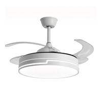 BEL AIR HOME - Ventilador de Techo ROBIN - Motor DC Silencioso - Luz LED 36W con 3 Temperaturas (3000K, 4000K, 6000K) - Aspas Desplegables - Mando a Distancia, Negro, Metal