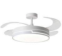 BEL AIR HOME - Ventilador de Techo Robin - Motor DC Silencioso - Luz LED 36W 3 Temperaturas - Aspas Desplegables - Mando a Distancia - Ventilador de Techo con Luz, Blanco, Metal