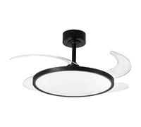 BEL AIR HOME - Ventilador de Techo SLIM con Motor DC, Aspas Desplegables, Luz LED 36W Ajustable 3000K-6500K | Mando a Distancia Incluido (NEGRO)