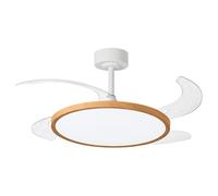 BEL AIR HOME - Ventilador de Techo SLIM con Motor DC, Aspas Desplegables, Luz LED 36W Ajustable 3000K-6500K | Mando a Distancia Incluido (MADERA)