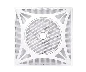 BEL AIR HOME Ventilador de Techo WORK blanco sin luz, 59,5x59,5 cm, 3 velocidades, rejilla giratoria, mando a distancia, diseño moderno para oficinas y comercios