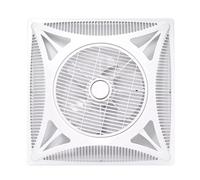 BEL AIR HOME - Ventilador de Techo WORK | Diseño Moderno Blanco | 3 Velocidades | Rejilla Giratoria | Mando a Distancia | Ideal para Oficinas y Comercios, Blanco Sin Luz, Fabric