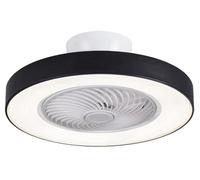 BEL AIR HOME - Ventilador Plafón CATHAY Motor DC Con Luz LED 72W Mando a Distancia, Rejilla Giratoria Eficiente Ventilación de 4 Velocidades para Verano y Plafón LED para Invierno (NEGRO)