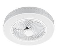 BEL AIR HOME - Ventilador Plafón KABUL - Motor DC 4 Velocidades - Luz LED 72W 3000K-6000K - Rejilla Giratoria - Mando a Distancia - Ideal para Habitaciones Pequeñas y Medianas, Blanco, Metal