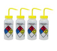 bel-art productos f11716 - 0008 polietileno right-to-know 4-Color safety-labeled Wash Botella, isopropanol, 500 ml de capacidad, translúcido (Pack de 4)
