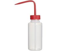 Bel-Art Scienceware 116250250, botella de lavado de boca ancha de polietileno de baja densidad de 250 ml, con cierre rojo de 38 mm (paquete de 6)