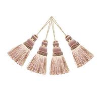 BEL AVENIR - 4 unidades elegantes borlas de poliéster de colores para llaveros, correas, accesorios para manualidades