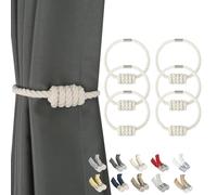 BEL AVENIR Alzapaños magnéticos para cortinas, modernos alzapaños tejidos con nudo exquisito, para decoración del hogar (algodón, paquete de 6)