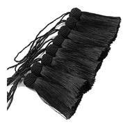 BEL AVENIR Juego de 8 elegantes borlas de poliéster coloridas para manualidades, accesorios de bricolaje (negro)