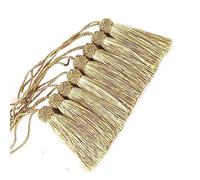 BEL AVENIR Juego de 8 elegantes borlas de poliéster coloridas para manualidades, accesorios de bricolaje (mezcla de beige)