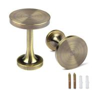 BEL AVENIR - Paquete de 2 alzapaños de metal redondos para cortinas, ganchos de pared, estilo moderno y simple, decoración del hogar con 2 tornillos (bronce)