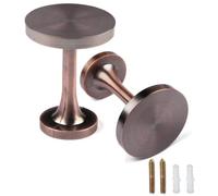 BEL AVENIR - Paquete de 2 alzapaños redondos de metal para cortinas de medallón, ganchos de pared, estilo moderno y simple, decoración del hogar con 2 tornillos (cobre puro)